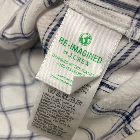 J.Crew Plaid Flannel Square Neck Ruffle Blouse size Large - Picture 7 of 9